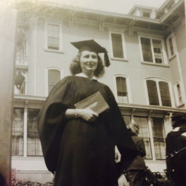 Peggy graduating from college.